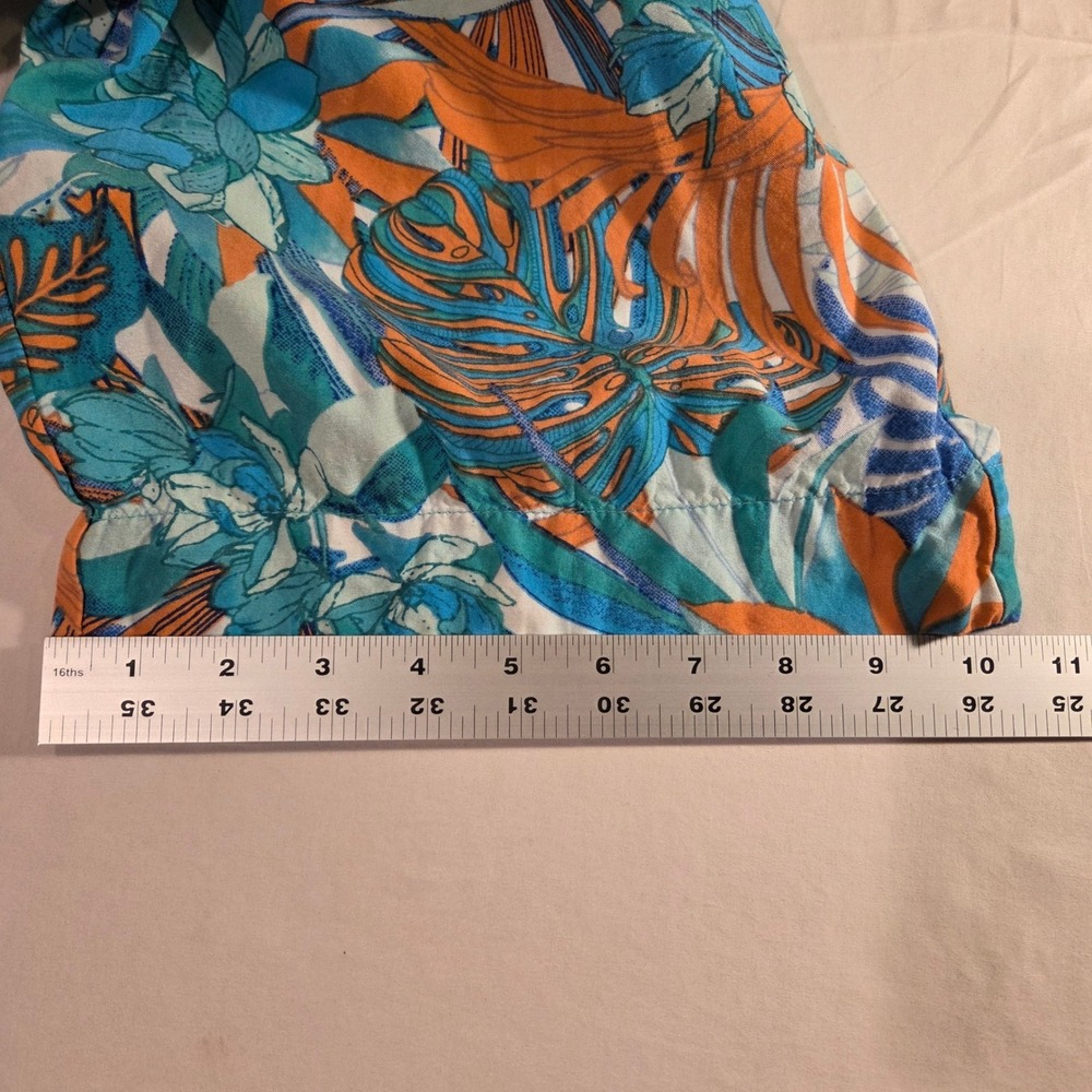 Juniper + Lime Women's Pull On Wide Leg Cropped Pants Size XL Tropical Print - Picture 10 of 10